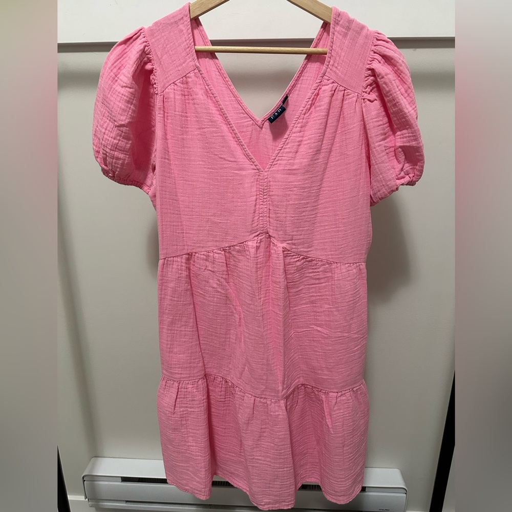 GAP Pink V-Neck 100% Cotton dress in size L